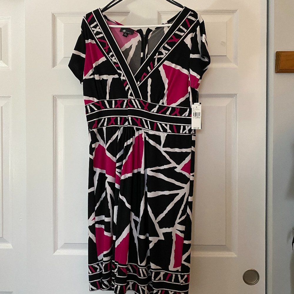 AB Studio Womens Size XL A-Line Artsy Geometric Dress